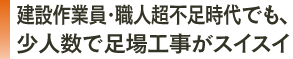 職人不足時代を、機械化で乗り切る